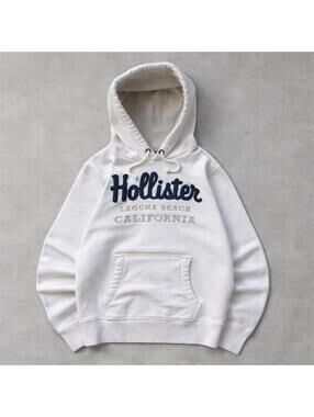 Vintage 2000s Hollister California Skater Surf Grunge White Hoodie